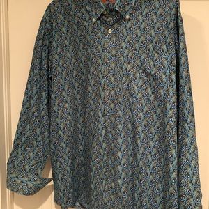 Alan Flusser mens long sleeve dress shirt 100% cotton